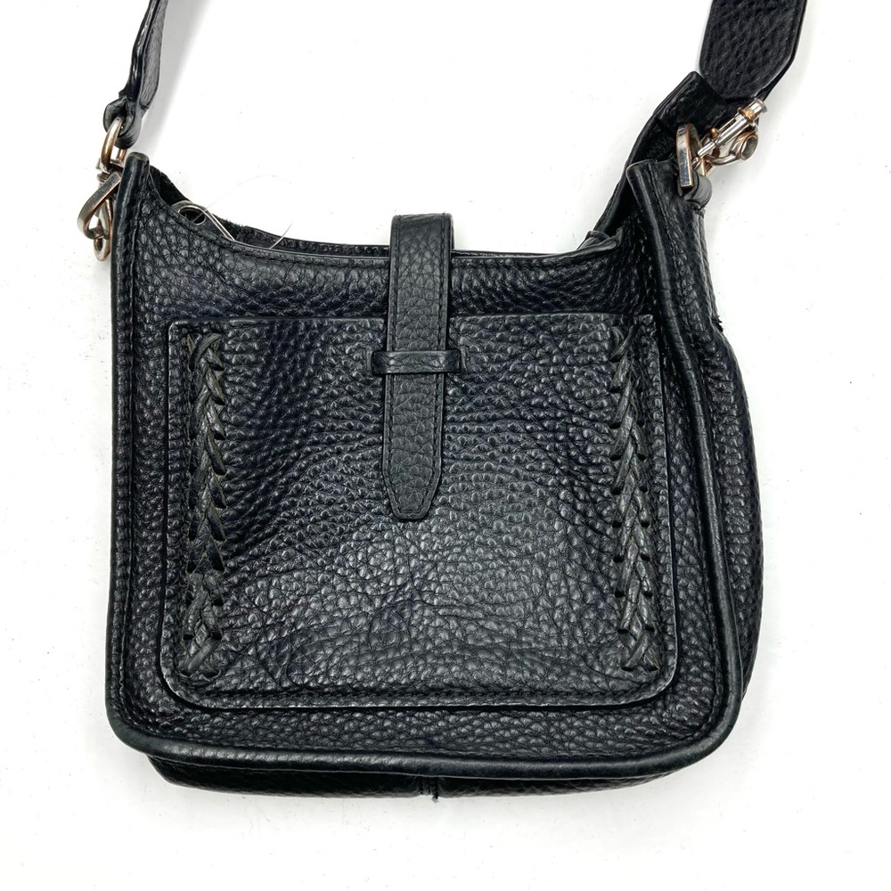 Rebecca Minkoff Pebbled Leather Mini Tote Bag 8x7" Black Minimalist - Picture 15 of 16